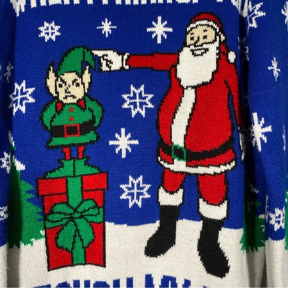 Happy Holiday Urban Heritage Ugly‎ Christmas Sweater Santa Elf Holiday Funny M - Picture 4 of 9